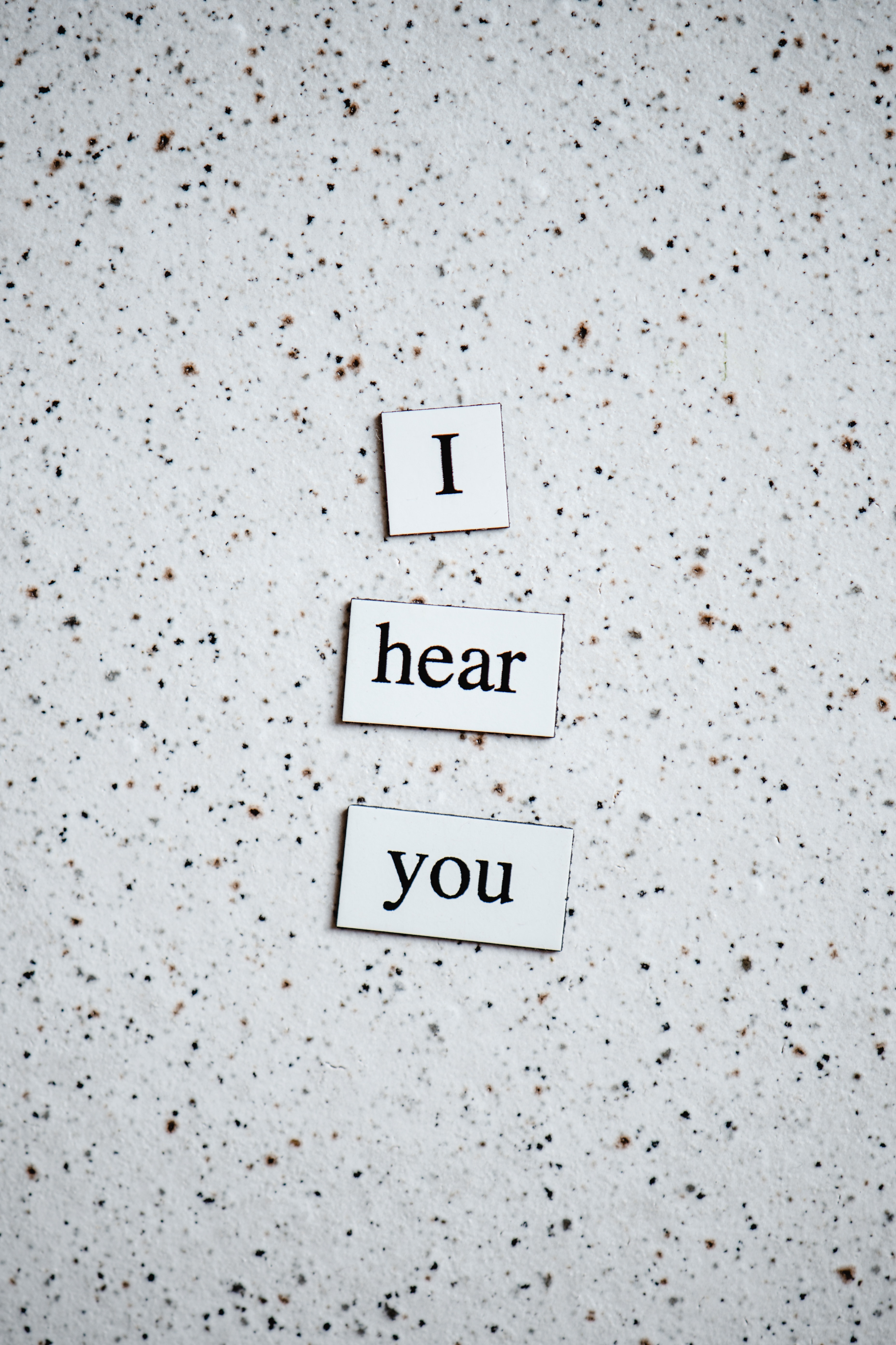 Image of a banner who says 'I hear you'