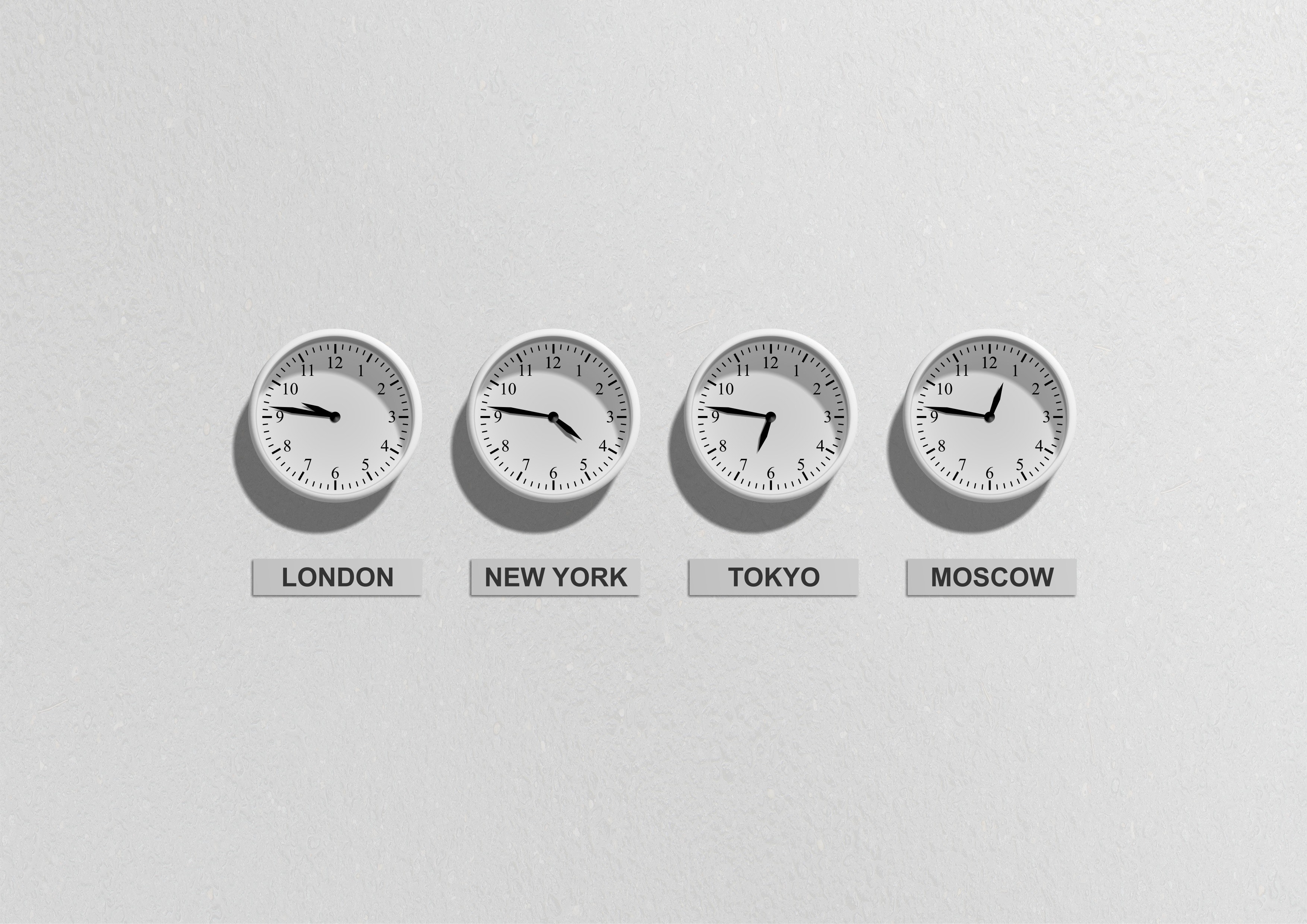 Image of clocks of different parts of the world